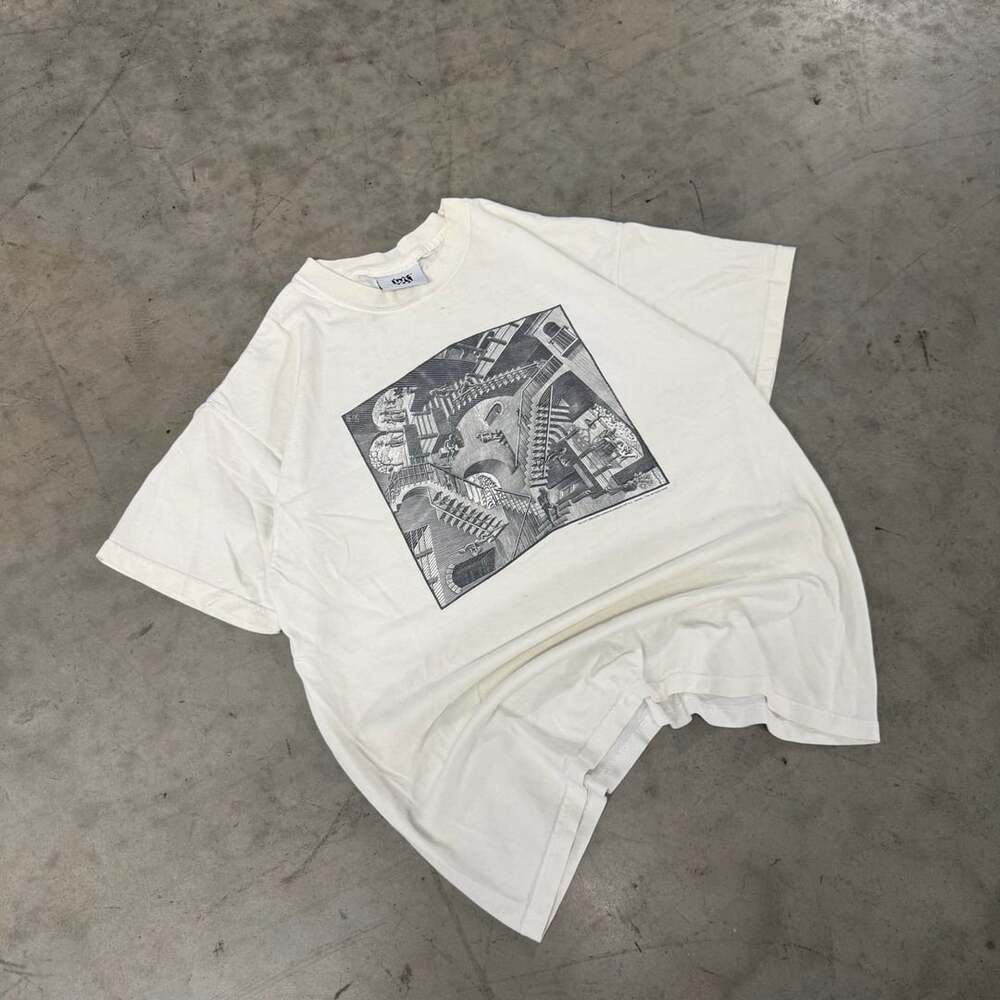 Westside Impressions M.C. Escher Relativity T-Shirt Size Large White